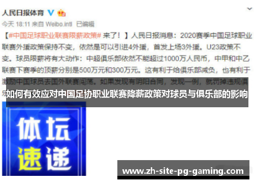 如何有效应对中国足协职业联赛降薪政策对球员与俱乐部的影响 如何有效应对中国足协职业联赛降薪政策对球员与俱乐部的影响